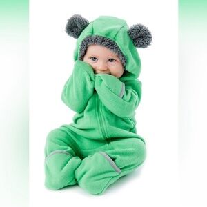 Cuddle Club 18-24 Months Fleece Bear One Piece Footie Romper Outerwear Jacket